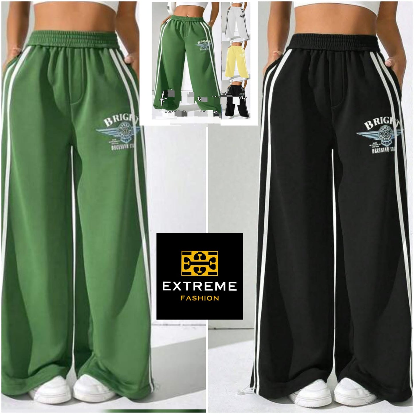 baggy stripe detailed sweatpants