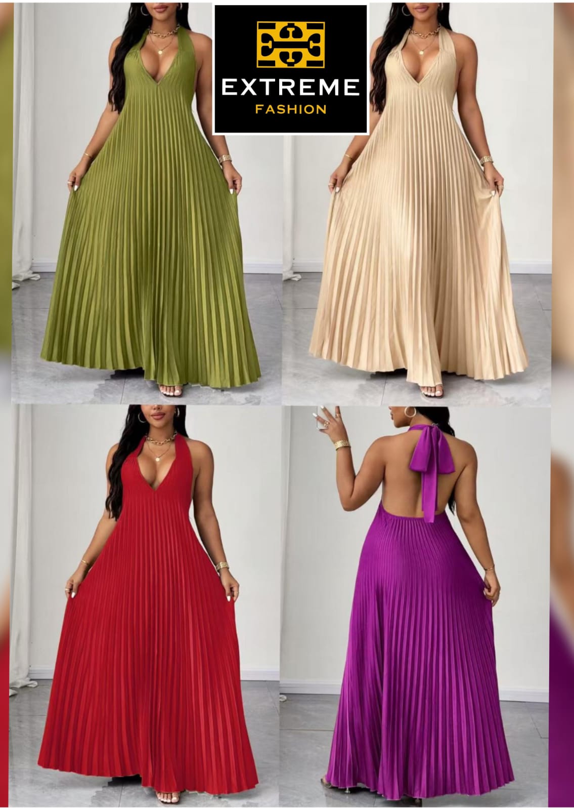 plitted backless maxi dress