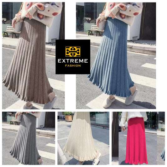 women's knitted winter skirts