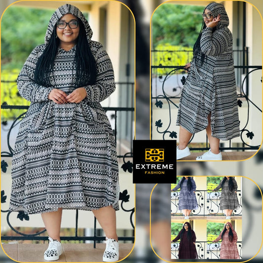 plus size woody  tradional print dress