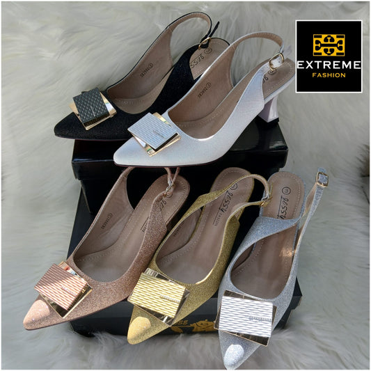 short block pointed evening heel