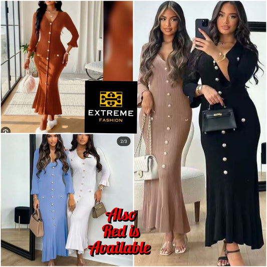 maxi bodycon knitted dress