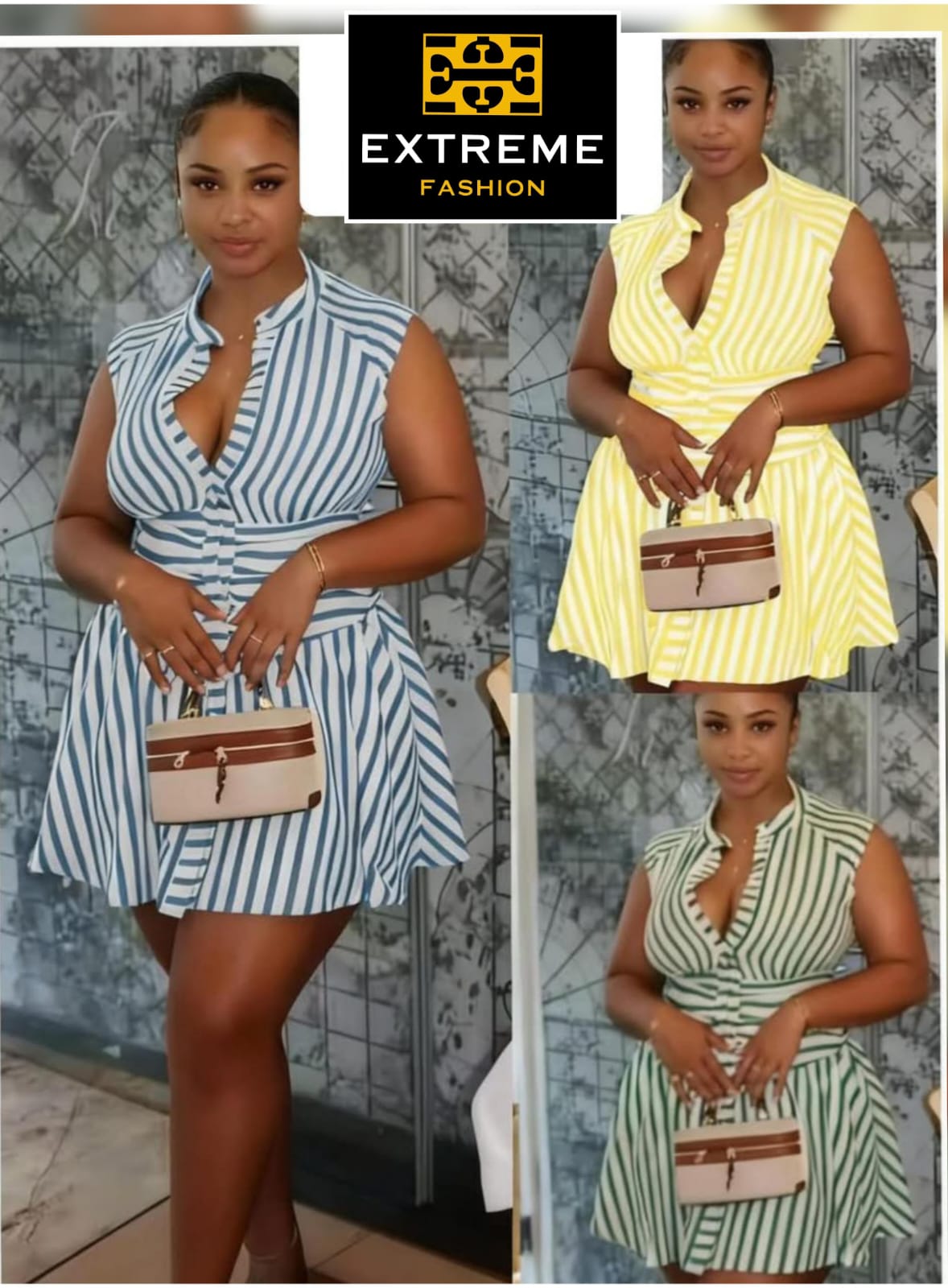 mini flare stripped dress