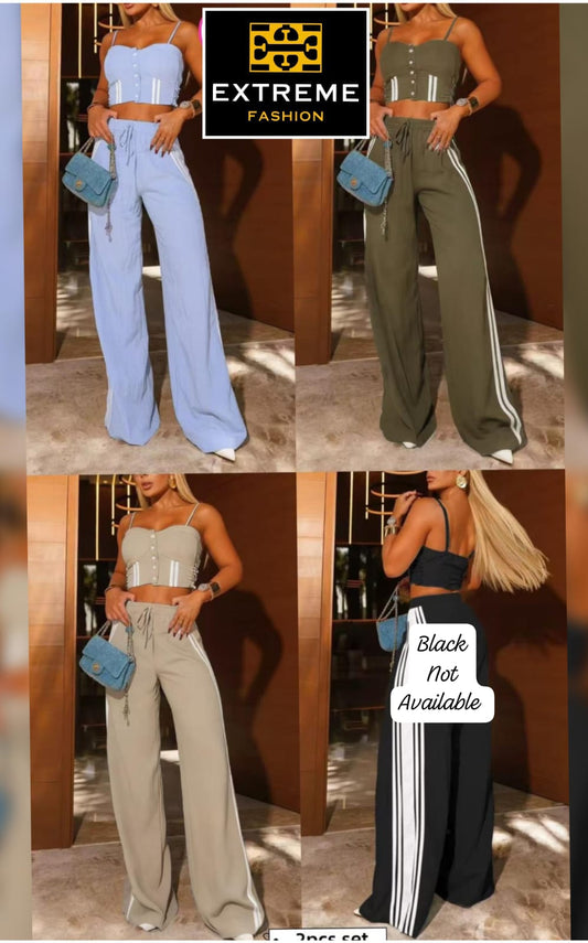 stripe detailed 2pc set