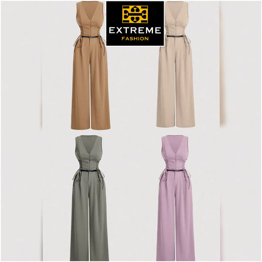 draw strings formal jumpsuit